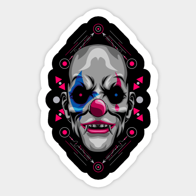 clown face mask Sticker by SHINIGAMII